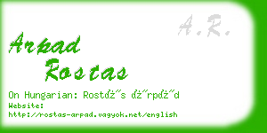 arpad rostas business card